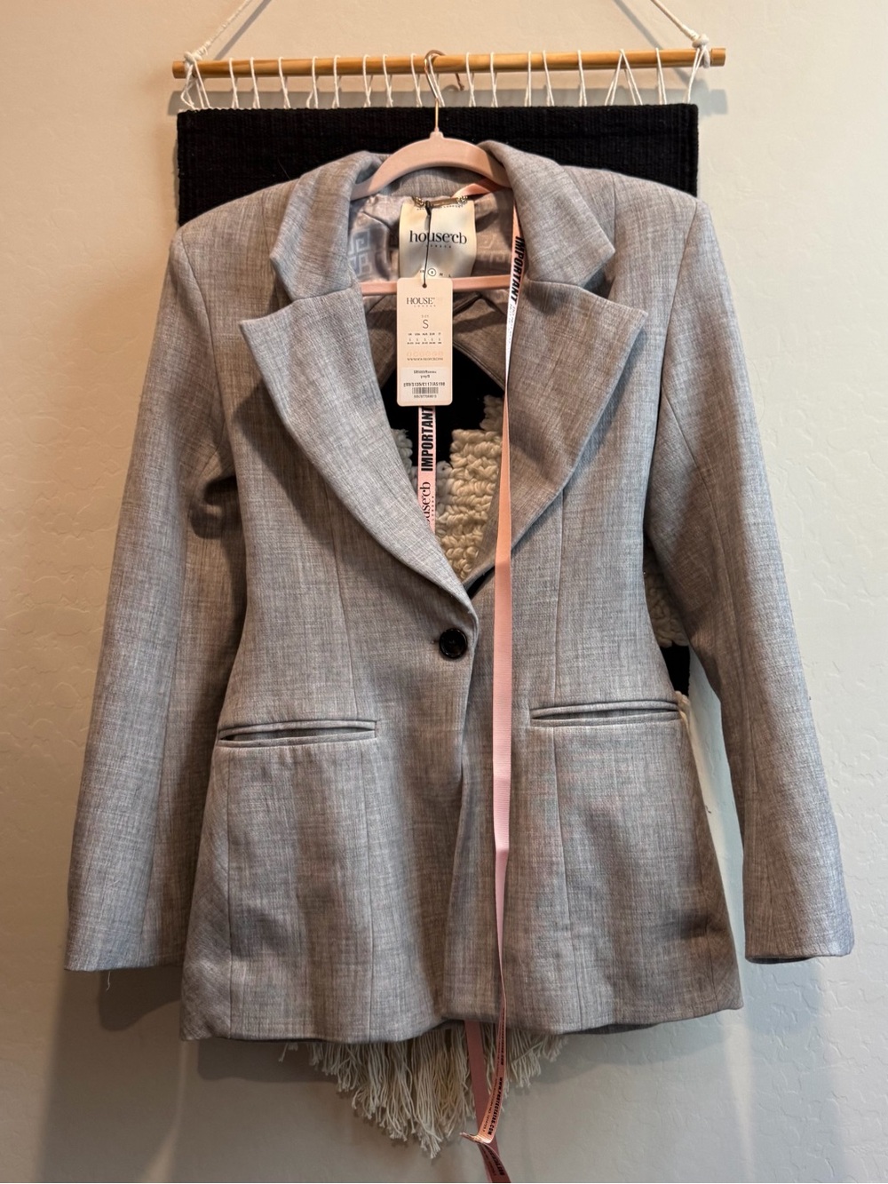 House of CB Gray Single-Button Tailored Blazer